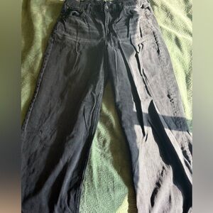 American Eagle Outfitters Black Dress Pants Wide-Leg High-Waisted
